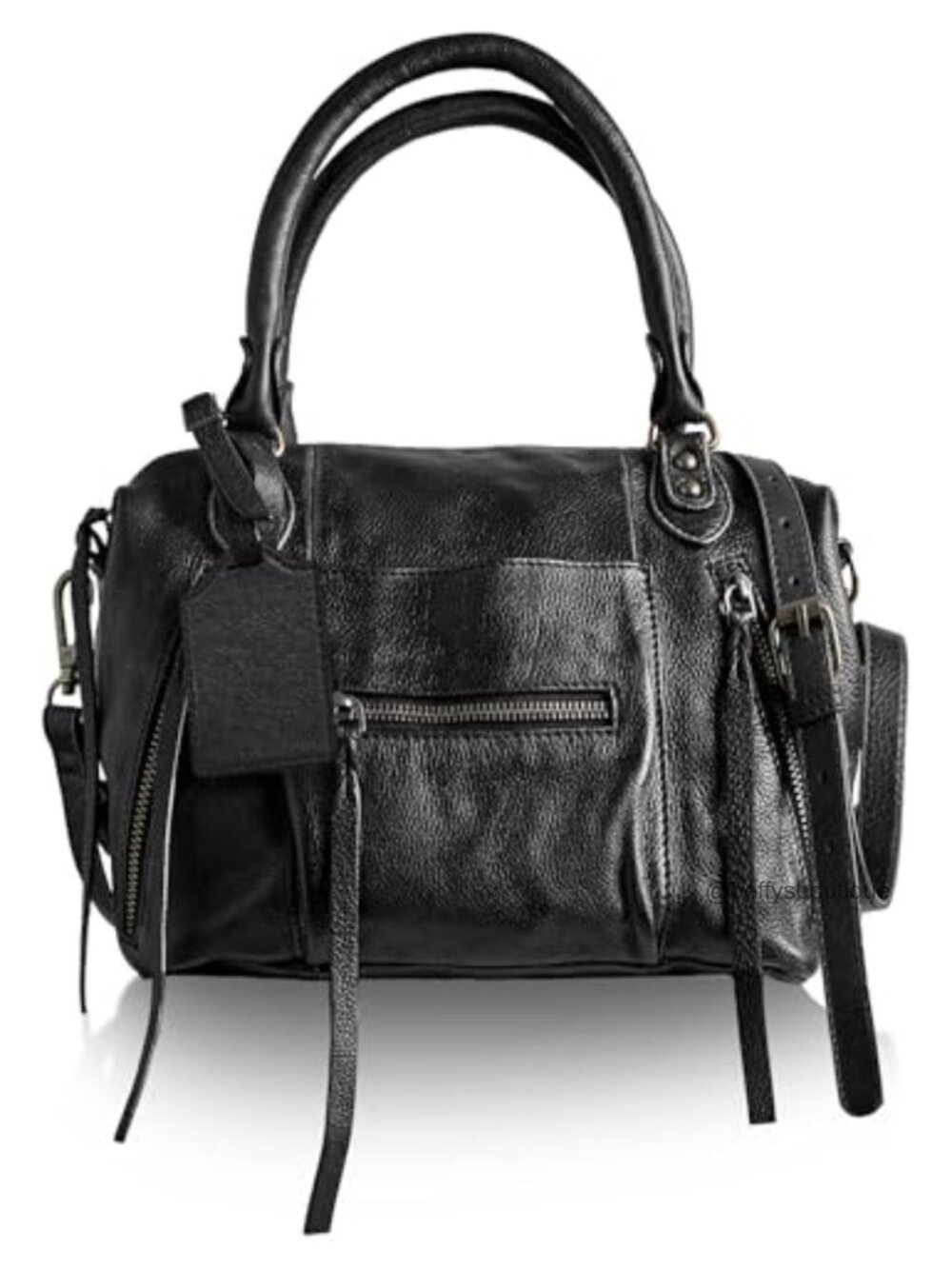 Vegan Leather Mini Tote Bag with Adjustable Dual Straps